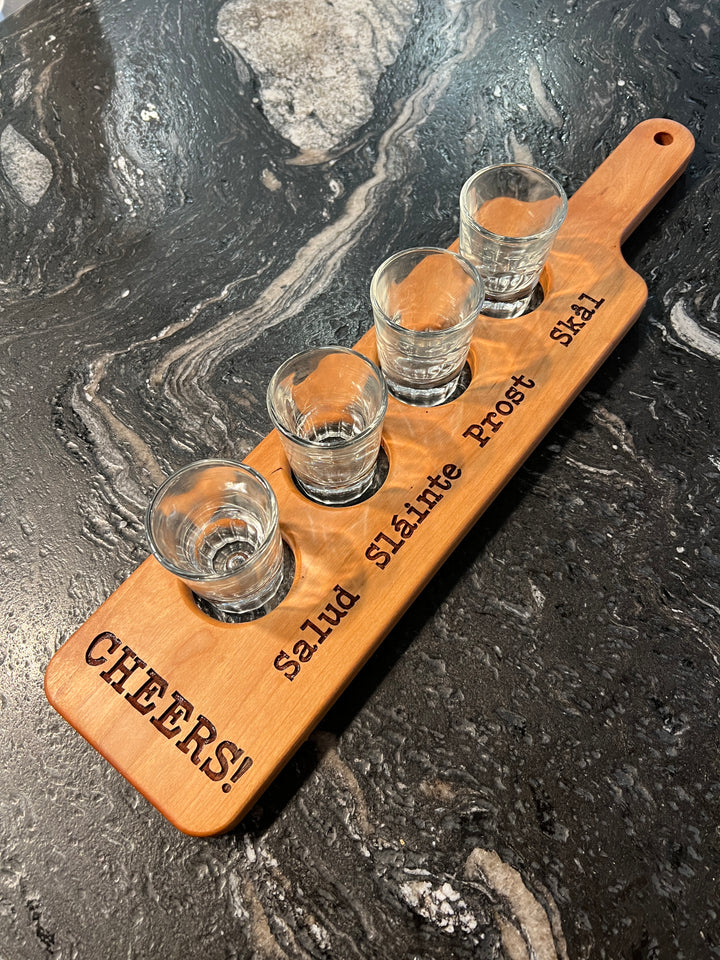 Cheers! Shot Glass Flight Board