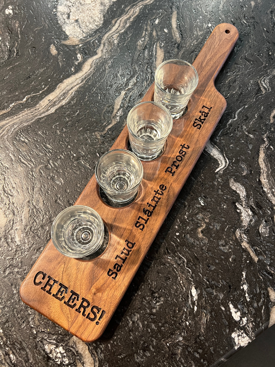 Cheers! Shot Glass Flight Board