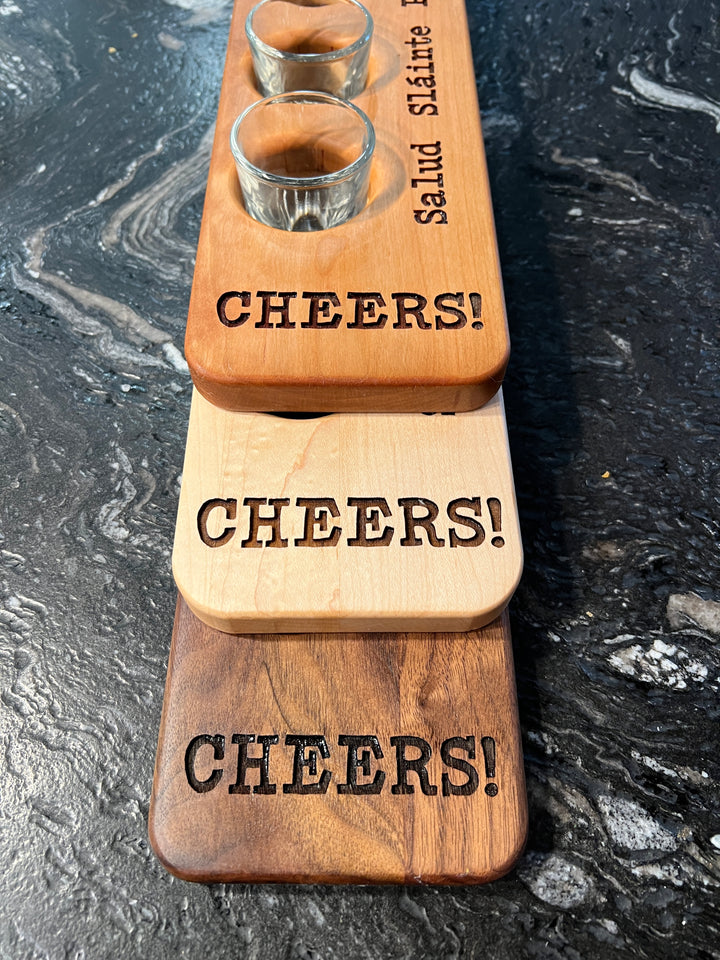 Cheers! Shot Glass Flight Board