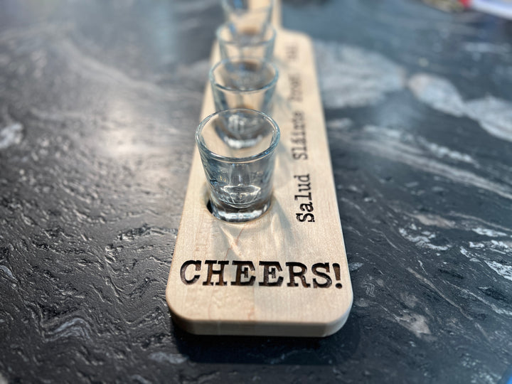 Cheers! Shot Glass Flight Board
