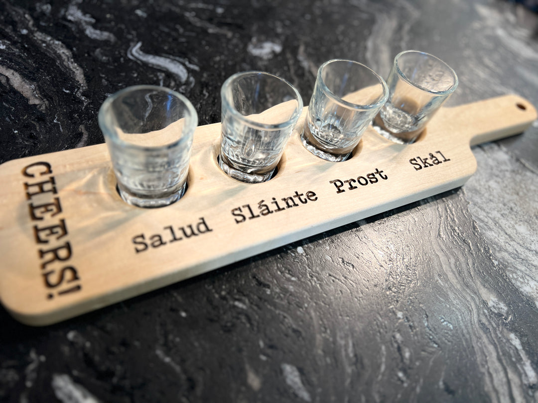 Cheers! Shot Glass Flight Board