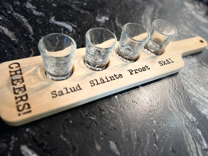 Cheers! Shot Glass Flight Board