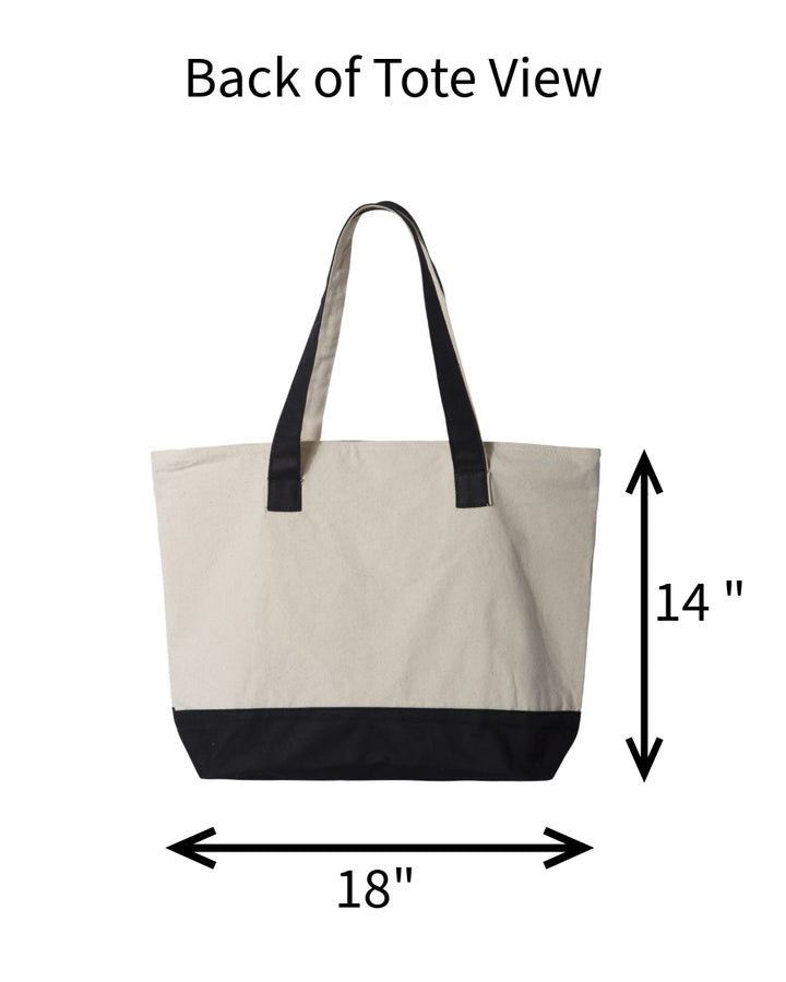 University of Oklahoma Personalized Custom Embroidered 19L Canvas Tote Bag with Zipper Closure