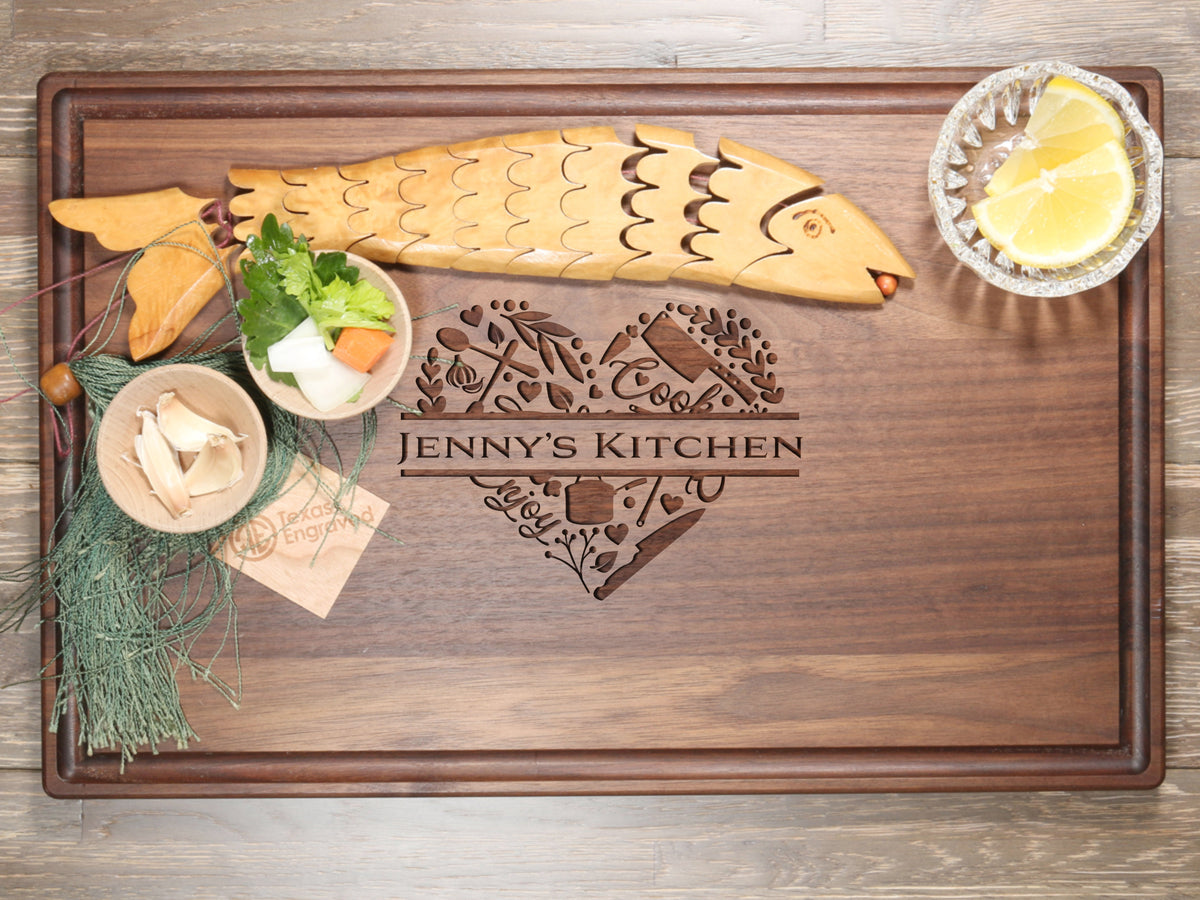 Food Presentation on an Engraved Cutting Board