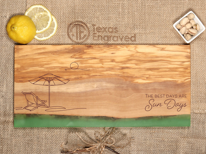 Beachy Best Days are Sun Days - Shoreline Olive wood and Resin - D45