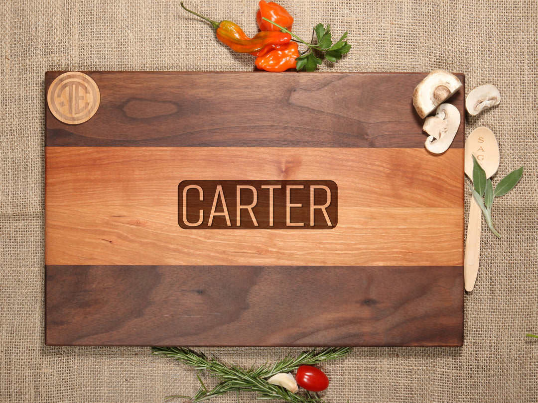 Personalized Engraved Bold Name Cutting Board - D5