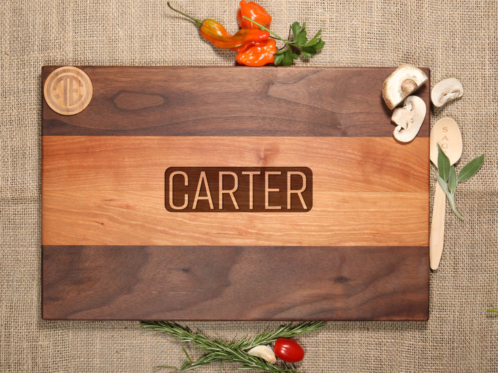 Personalized Engraved Bold Name Cutting Board - D5