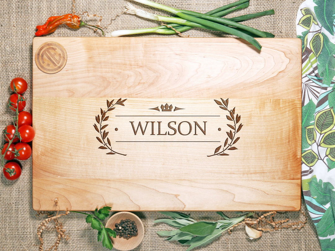 Last Name with Decorative Wreath - D9