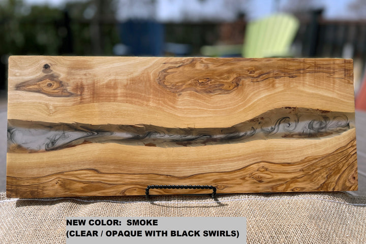 Welcome River of Resin Olive Wood Charcuterie Board - D35