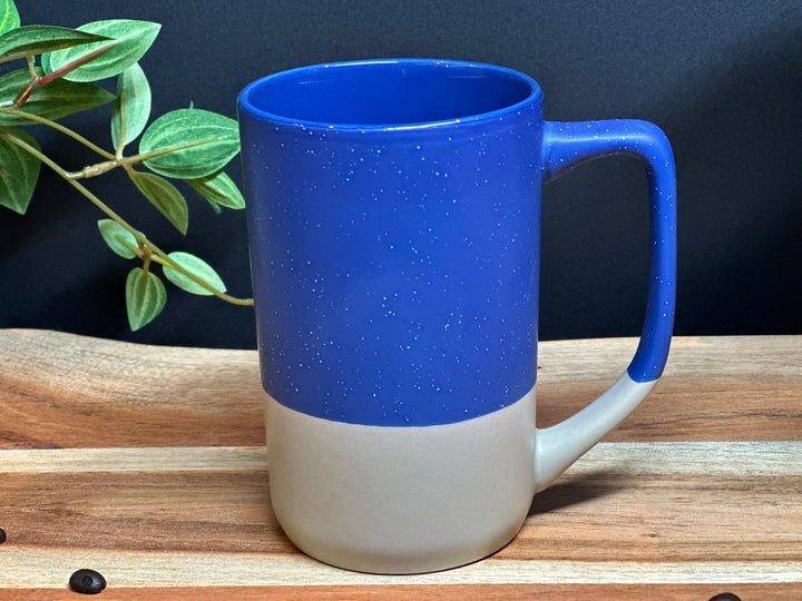 Blue with tan specks coffee tea mug