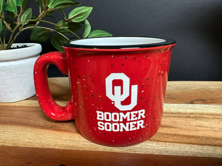 Sand Carved Deep Etched University of Oklahoma Boomer Sooner 15 oz. Camp Style Coffee Mug