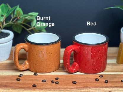 Custom Deep Etched Corporate Logo Camp Style Mug