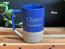 Load image into Gallery viewer, Personalized Sand Carved Deep Etched Chaos Coordinator Coffee Mug Cup
