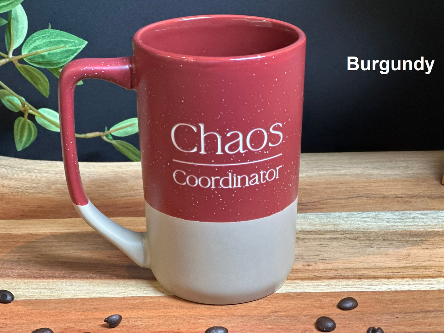 Personalized Sand Carved Deep Etched Chaos Coordinator Coffee Mug Cup