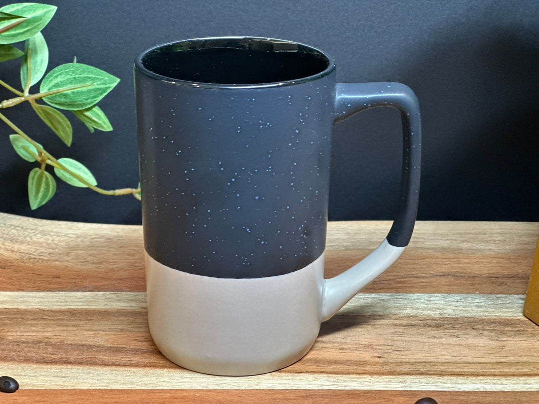 Charcoal with tan specks coffee tea mug