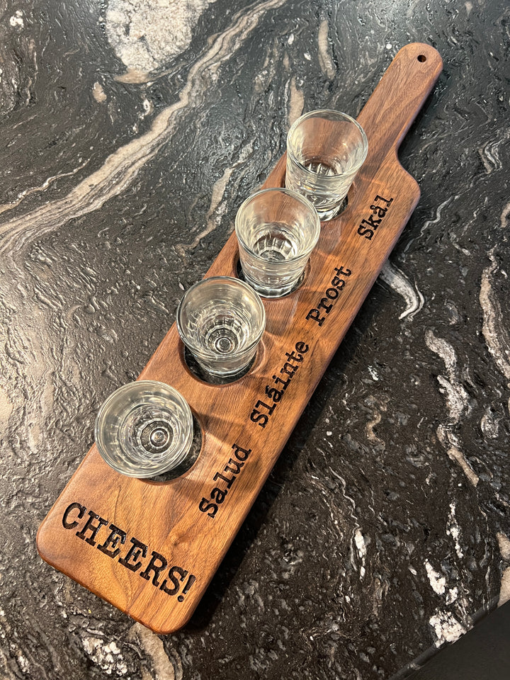 Cheers! Shot Glass Flight Board