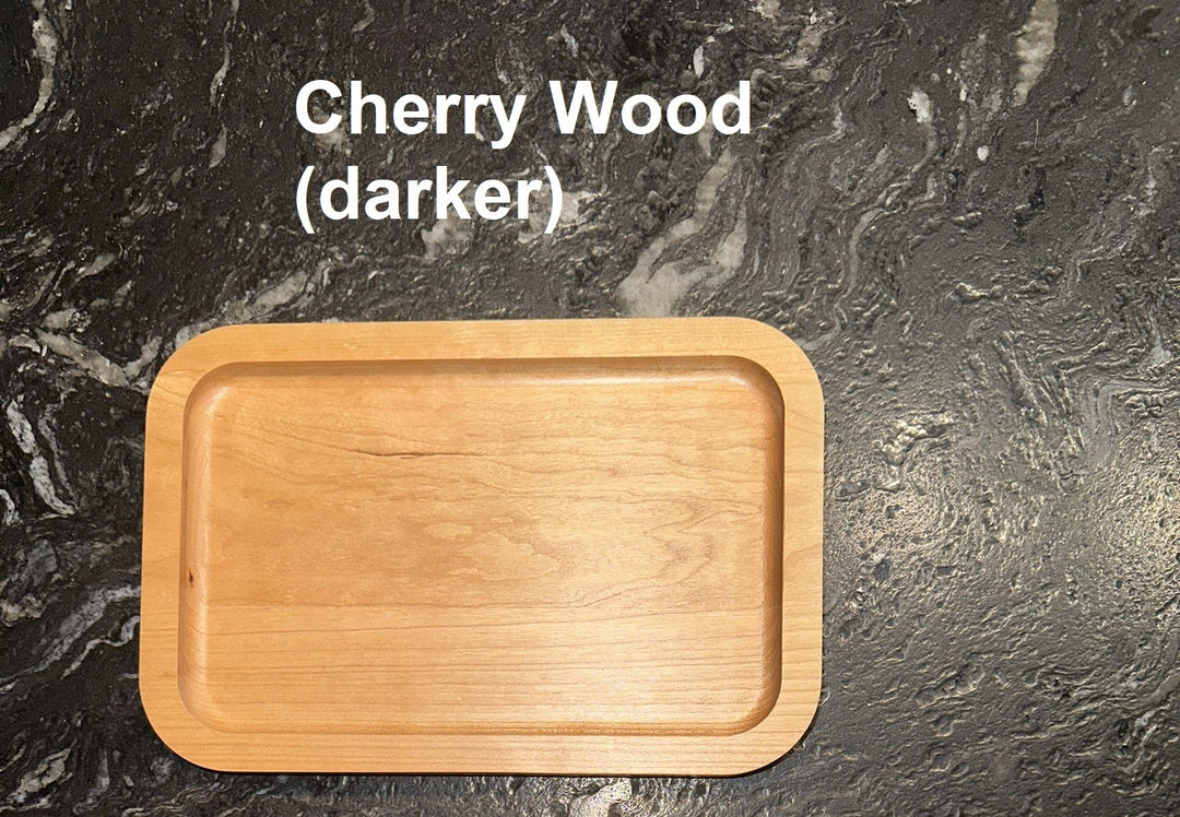 Cherry wood valet ring tray