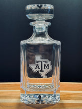 Load image into Gallery viewer, Engraved Sand Carved Texas A&amp;M Decanter and Rocks Glass Sets
