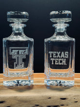 Load image into Gallery viewer, Engraved Sand Carved Texas Tech Decanter and Rocks Glass Sets
