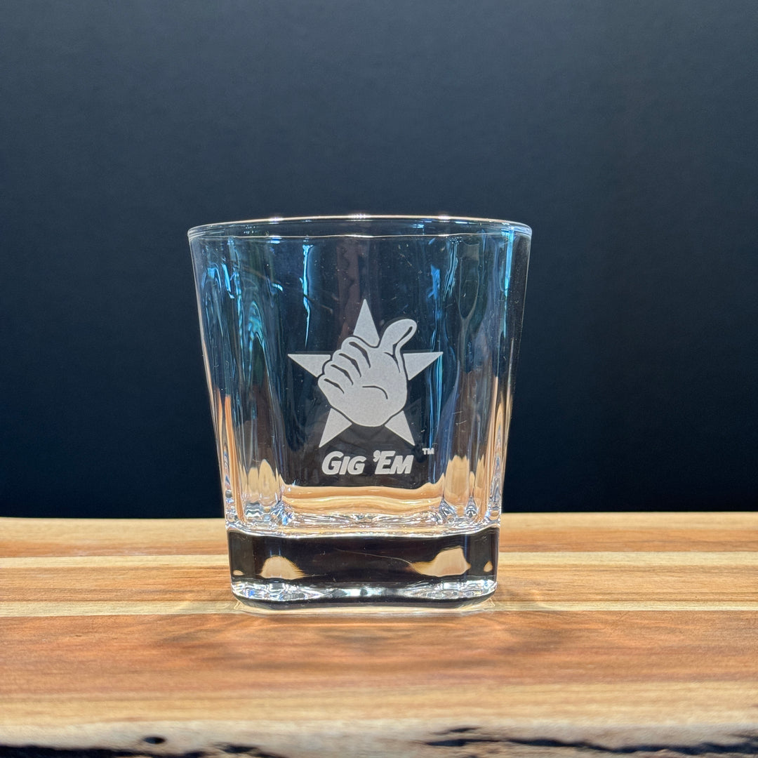 Engraved Sand Carved Texas A&M Decanter and Rocks Glass Sets
