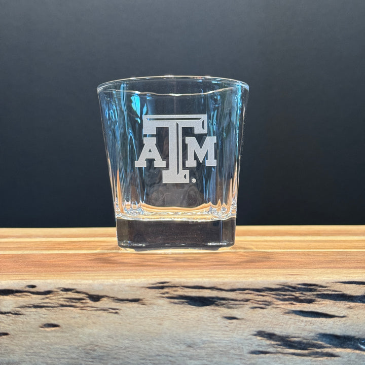Engraved Sand Carved Texas A&M Decanter and Rocks Glass Sets
