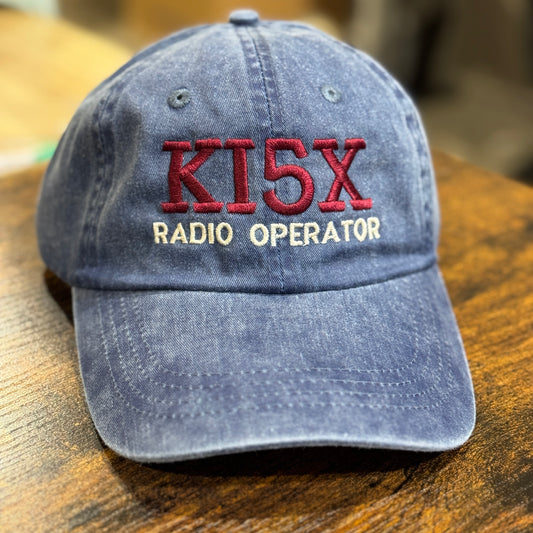 Custom Ham Radio or GMRS Call Sign and Radio Operator Field Day Dad Hat