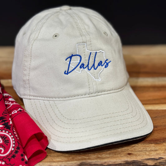 Texas State Outline With Custom City Embroidered Cap