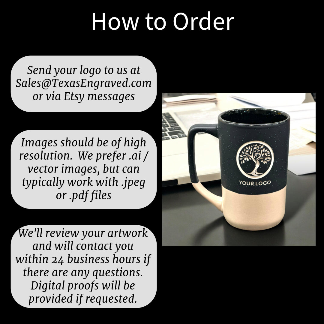 Custom Corporate Logo Deep Etched Mug