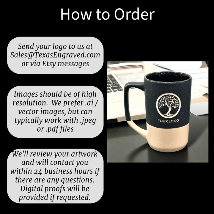 Custom Corporate Logo Deep Etched Mug