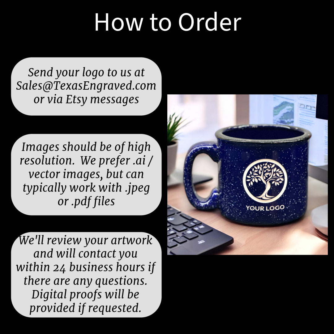 Custom Deep Etched Corporate Logo Camp Style Mug