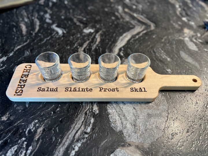 Cheers! Shot Glass Flight Board