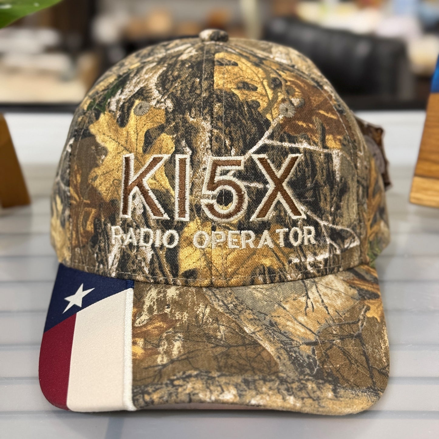 Custom Embroided Amateur / Ham / GMRS Radio Camo Trucker Cap with Call Sign