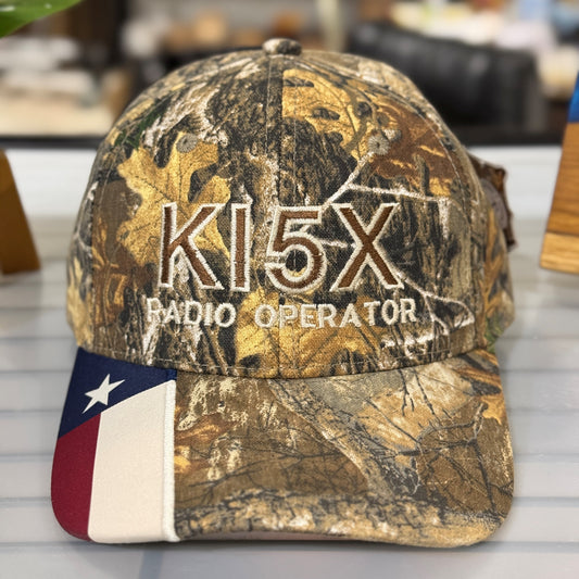 Custom Embroided Amateur / Ham / GMRS Radio Camo Trucker Cap with Call Sign