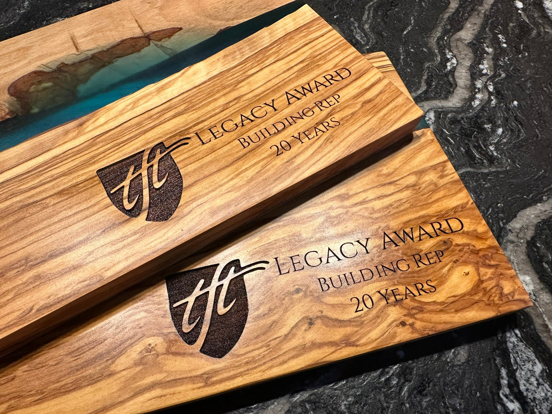 Charcuterie Board Engraved with Corporate Logo