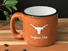 Load image into Gallery viewer, Personalized Sand Carved Deep Etched University of Texas Longhorn Dad Camp Style Coffee Mug
