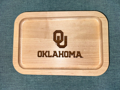 The University of Oklahoma valet tray with OU logo over the word Oklahoma