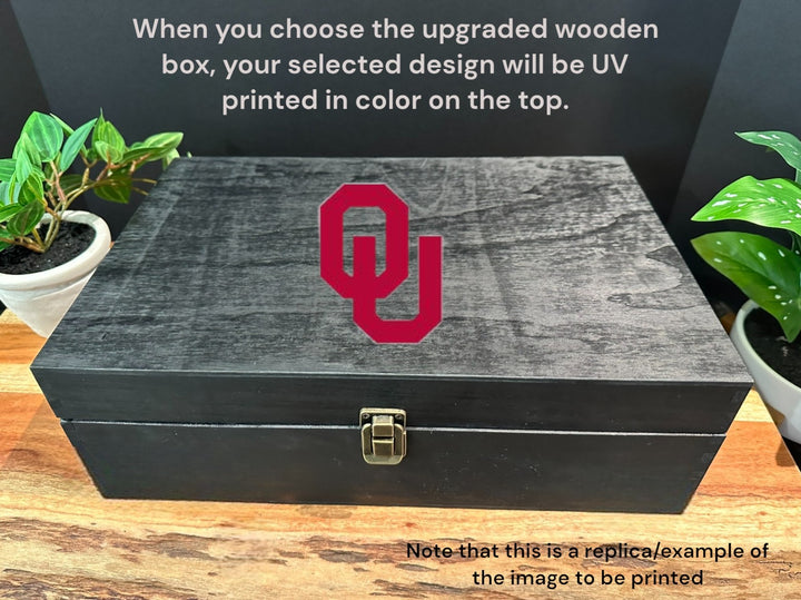 Engraved Sand Carved University of Oklahoma Decanter and Rocks Glass Sets