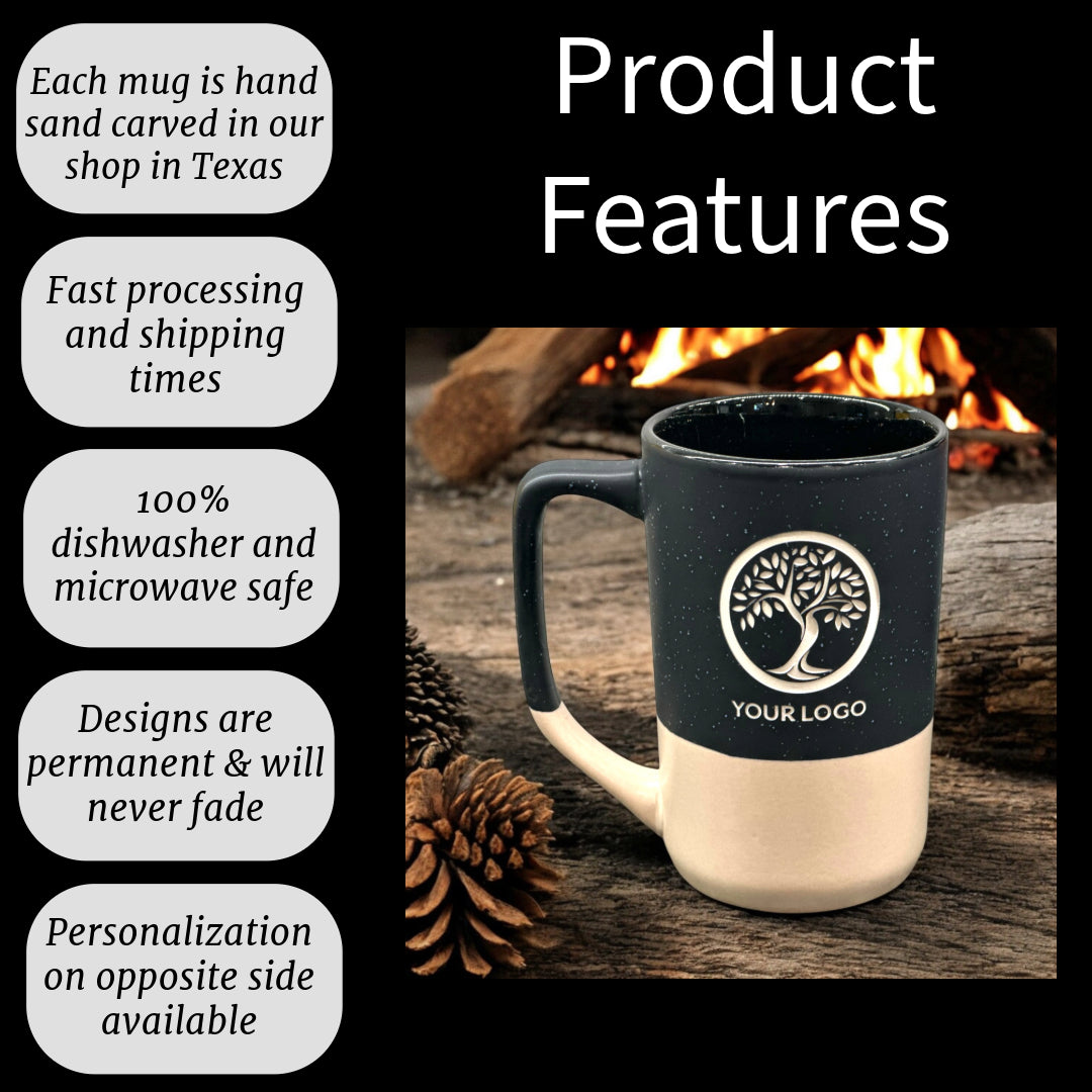 Custom Corporate Logo Deep Etched Mug