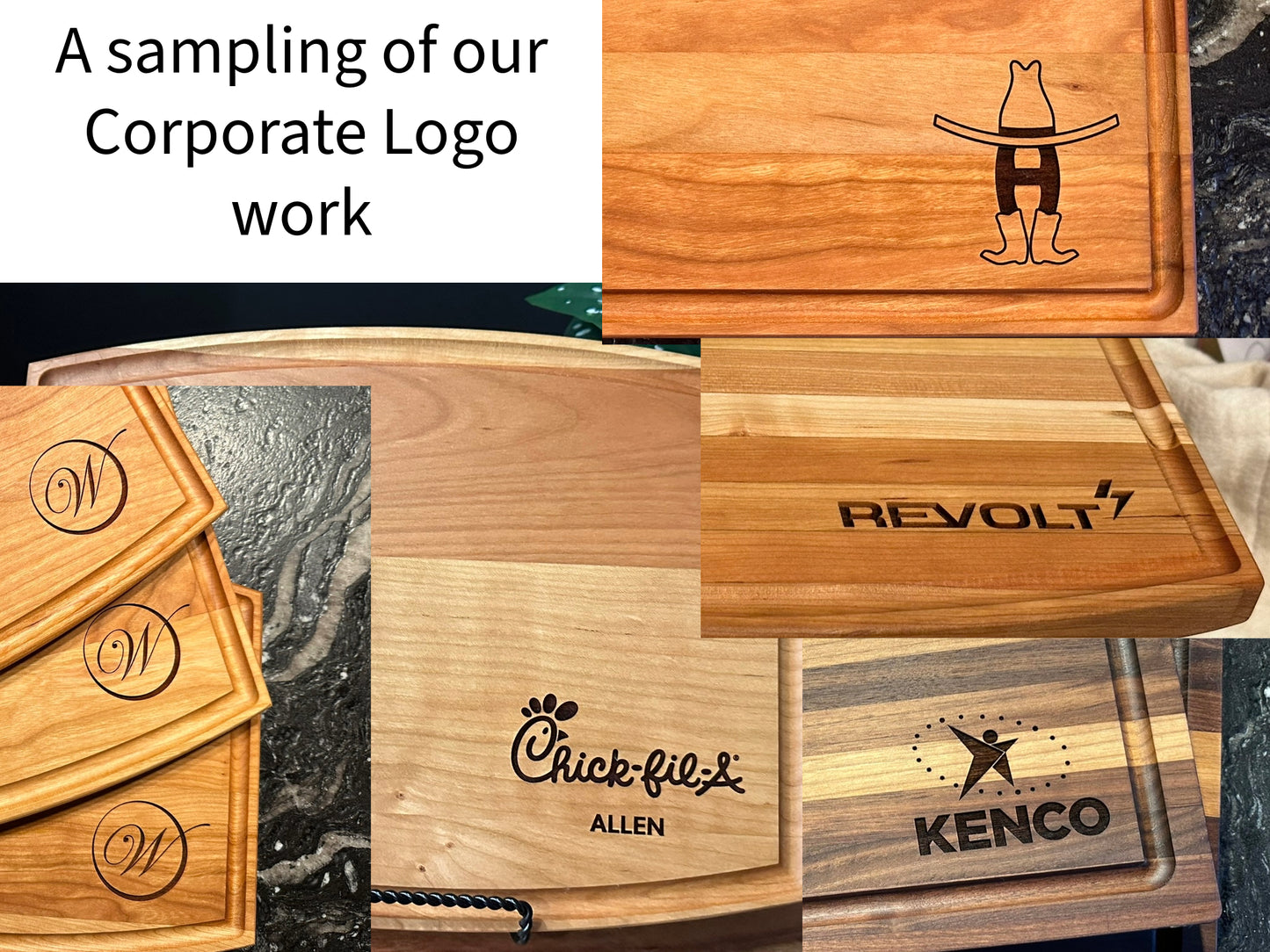 Custom Cutting Board Engraved with Corporate Logo