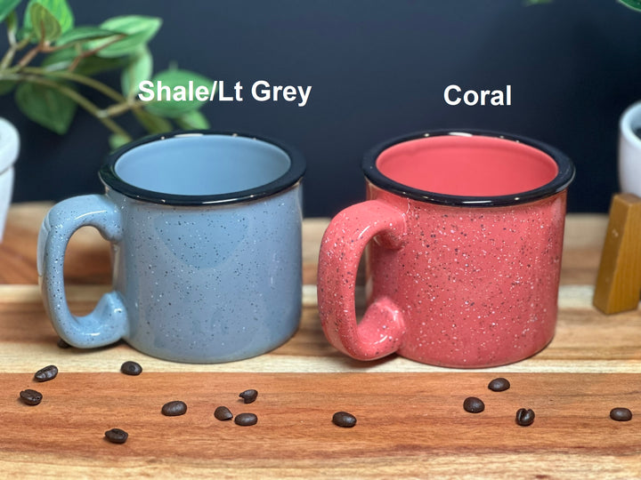 Custom Deep Etched Corporate Logo Camp Style Mug