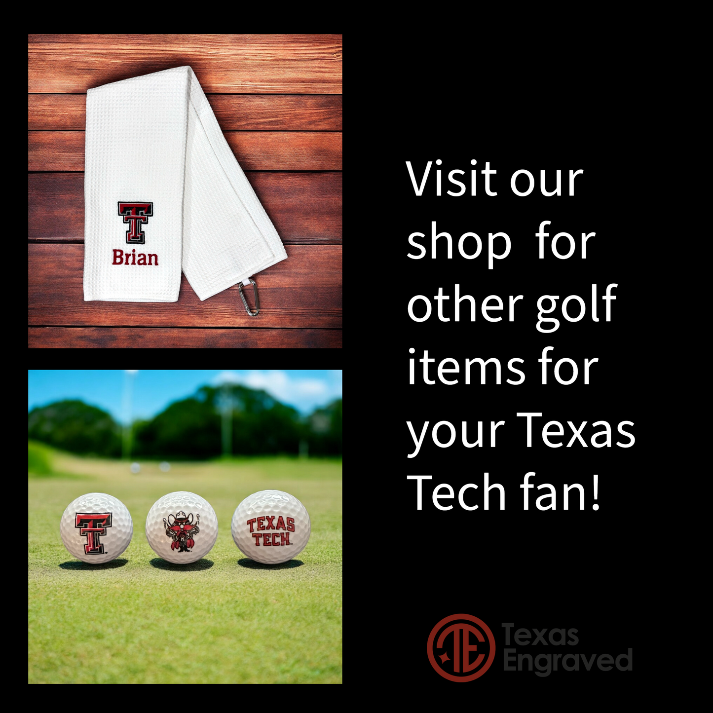 Texas Tech Personalized Golf Bag Tag