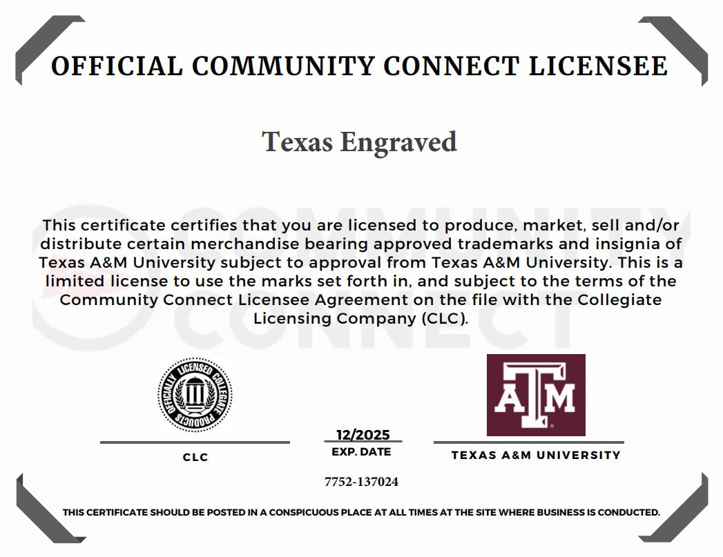 Texas A&M Personalized Golf Bag Tag