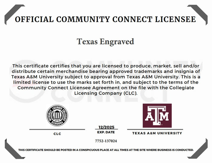 Texas A&M Personalized Golf Bag Tag