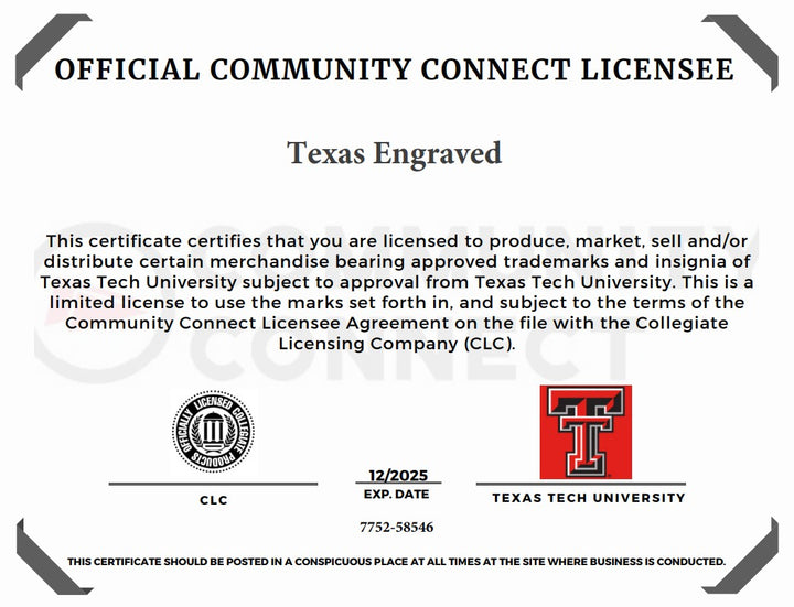 Texas Tech Personalized Golf Bag Tag
