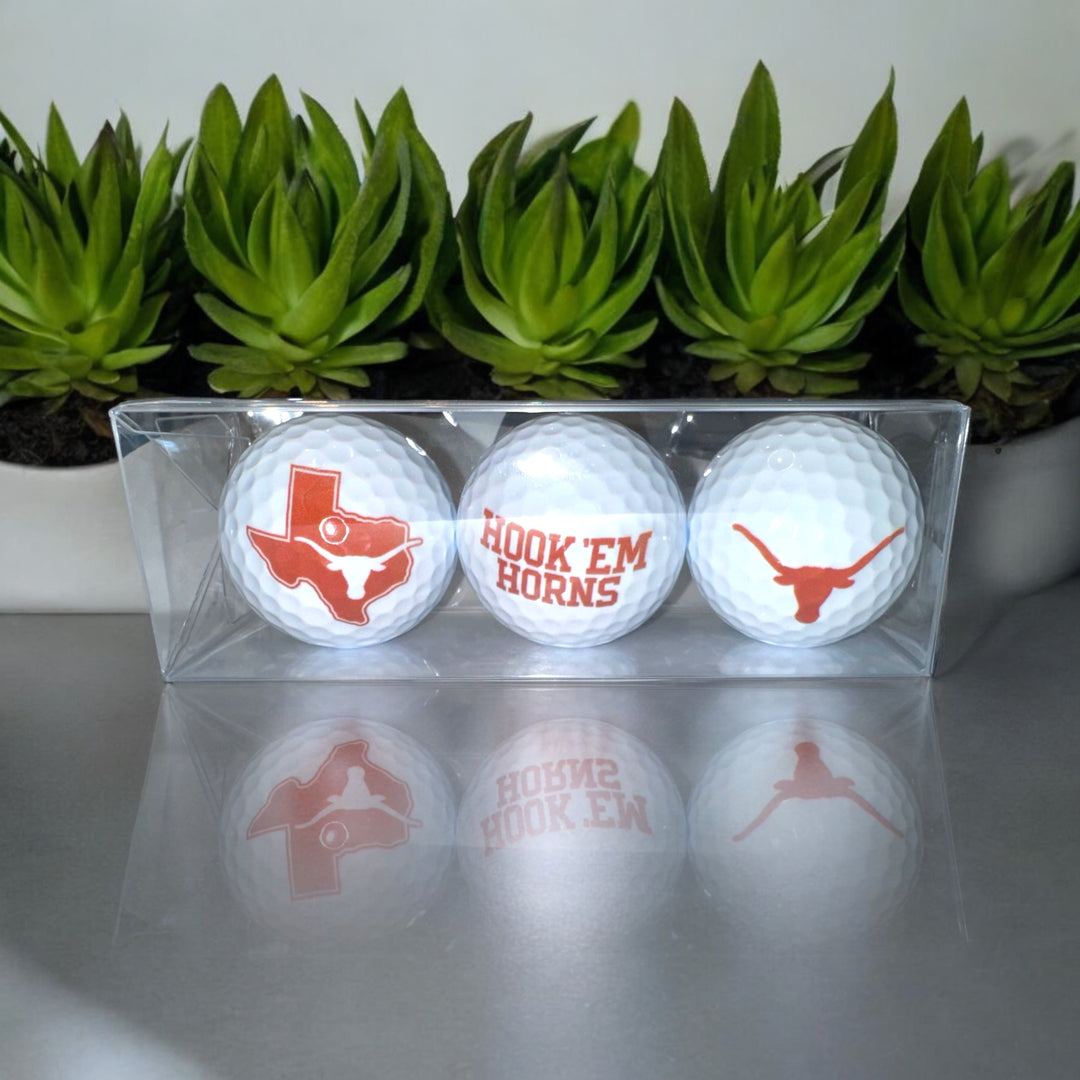 Custom UV Printed University of Texas Golf Balls