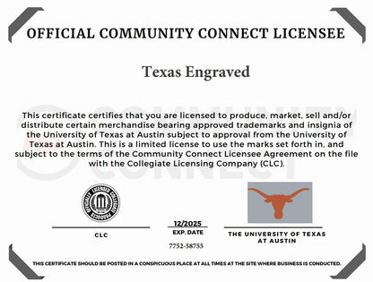 University of Texas Personalized Custom Embroidered 19L Canvas Tote Bag with Zipper Closure