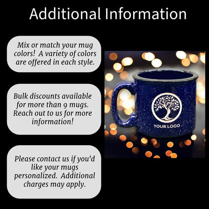 Custom Deep Etched Corporate Logo Camp Style Mug