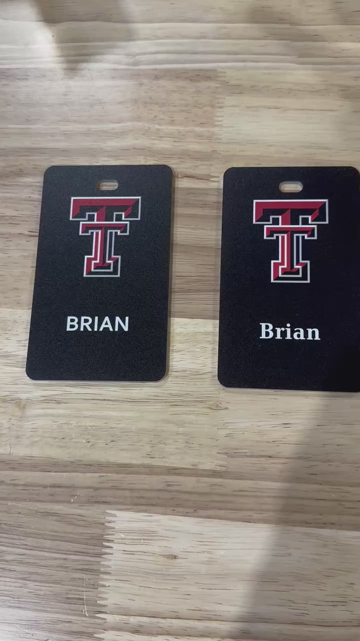 Texas Tech Personalized Golf Bag Tag