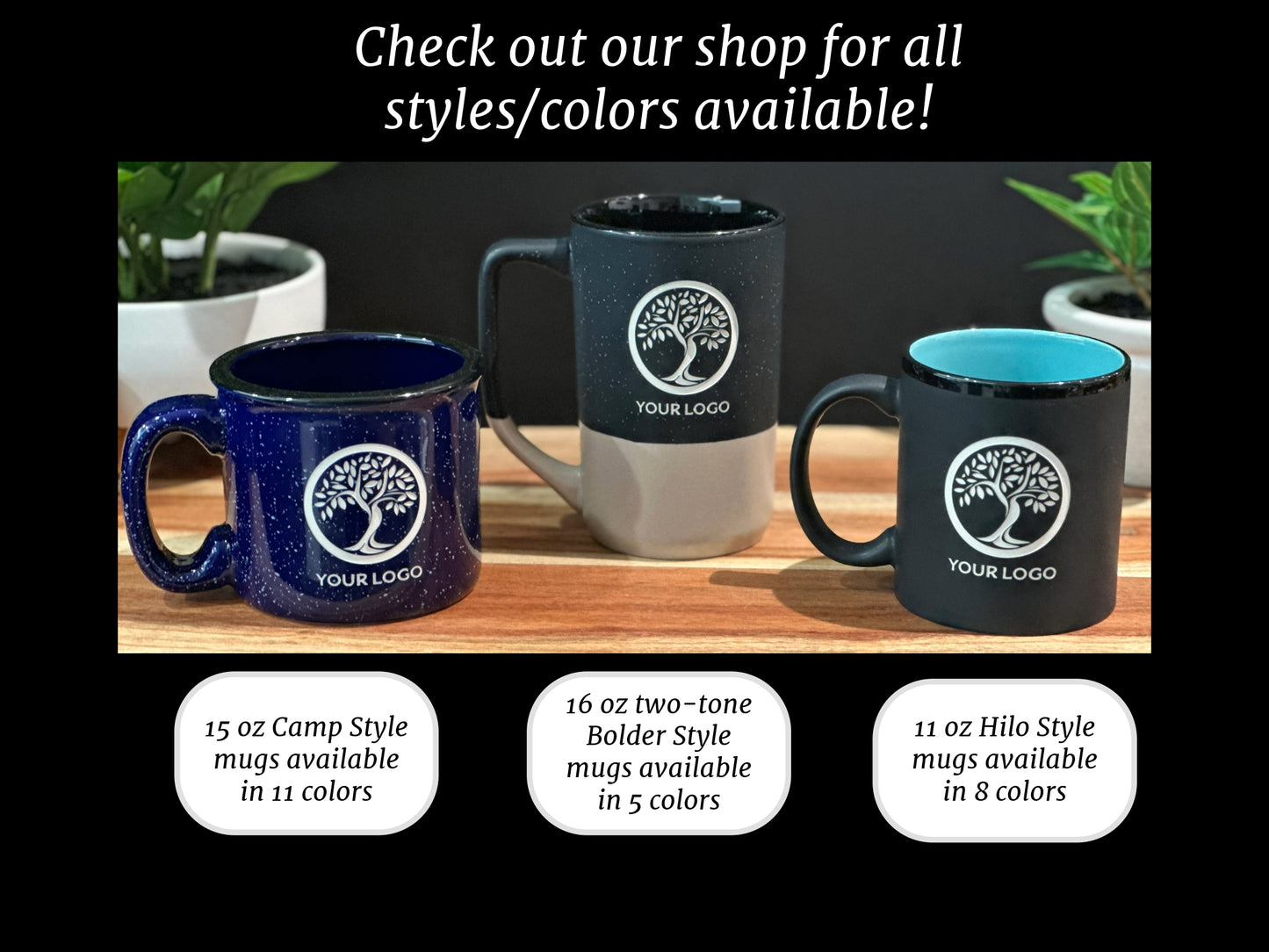 Custom Corporate Logo Deep Etched Mug