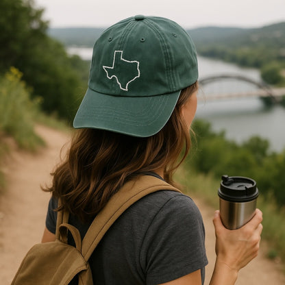 Texas State Outline Embroidered Cap